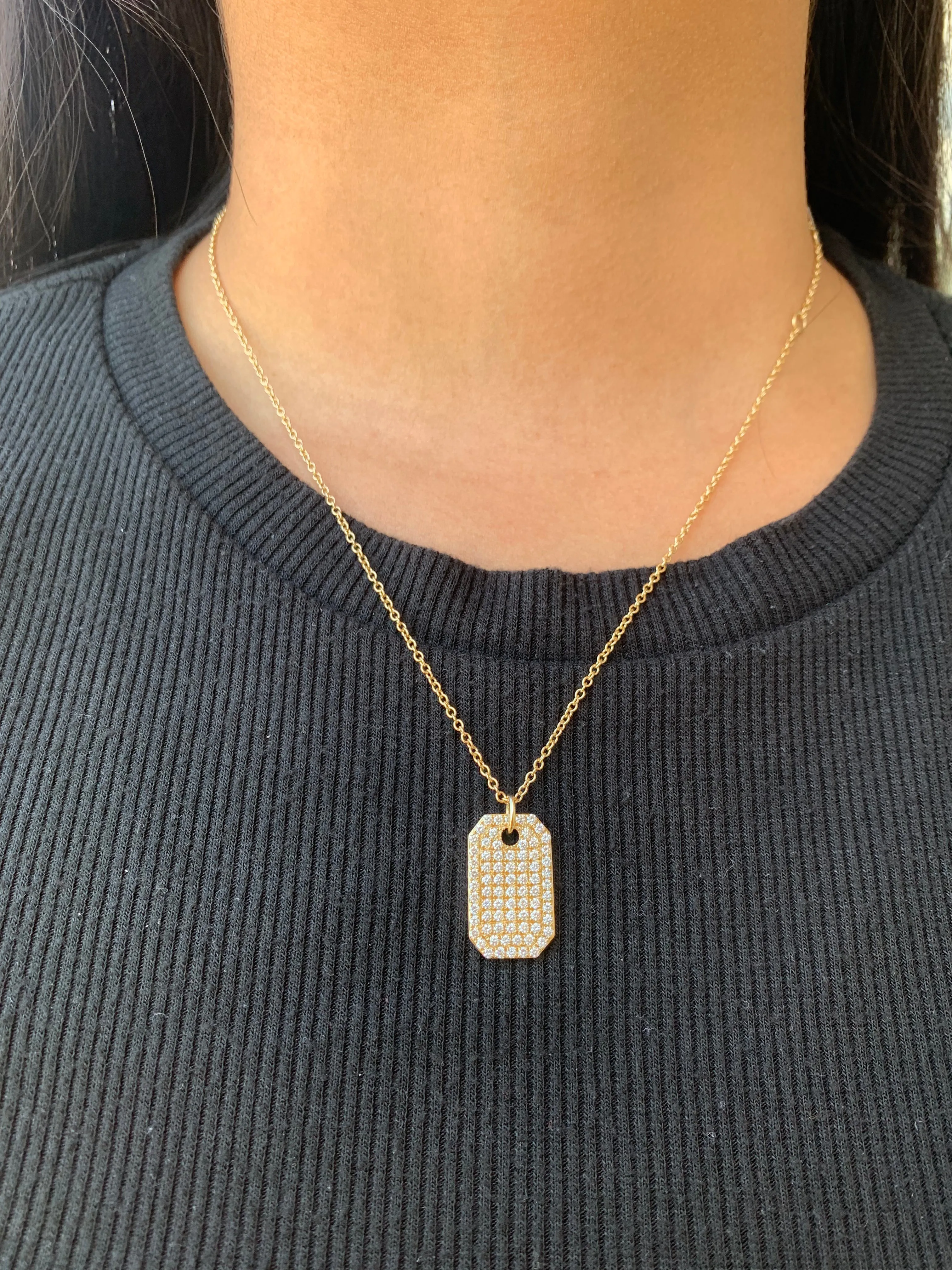 14k Gold ID Diamond Necklace