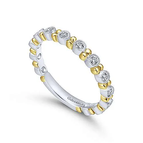 14K TT Gold 0.23ctw G/SI2 Diamond Band