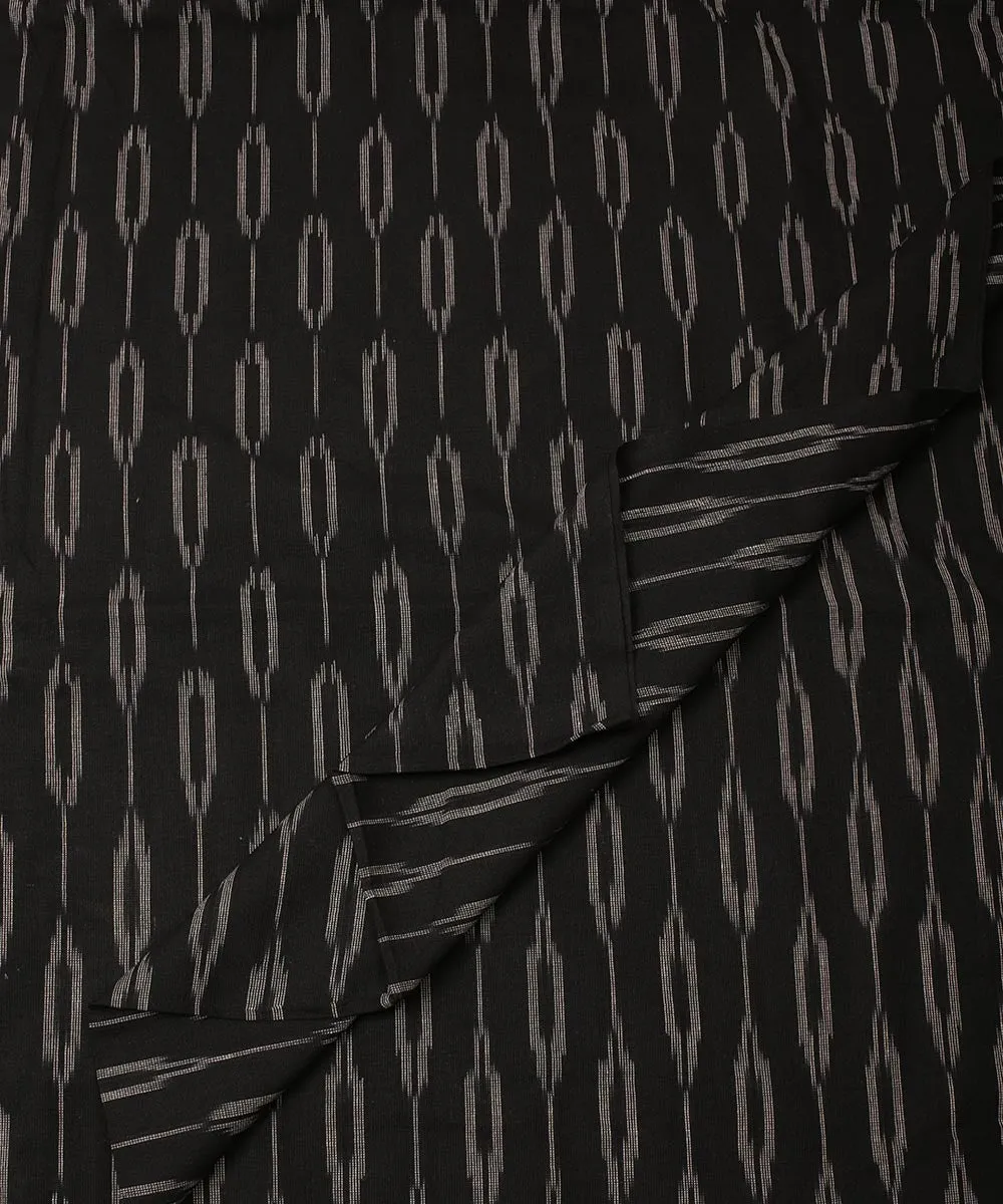 2.5 m Black handloom pochampally ikat cotton fabric