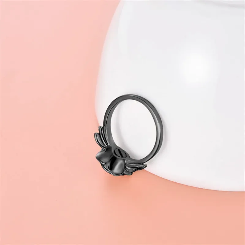 925 Sterling Silver Rose Flower Cremation Urn Ring Ashes Cremation Keepsake Ring Jewelry