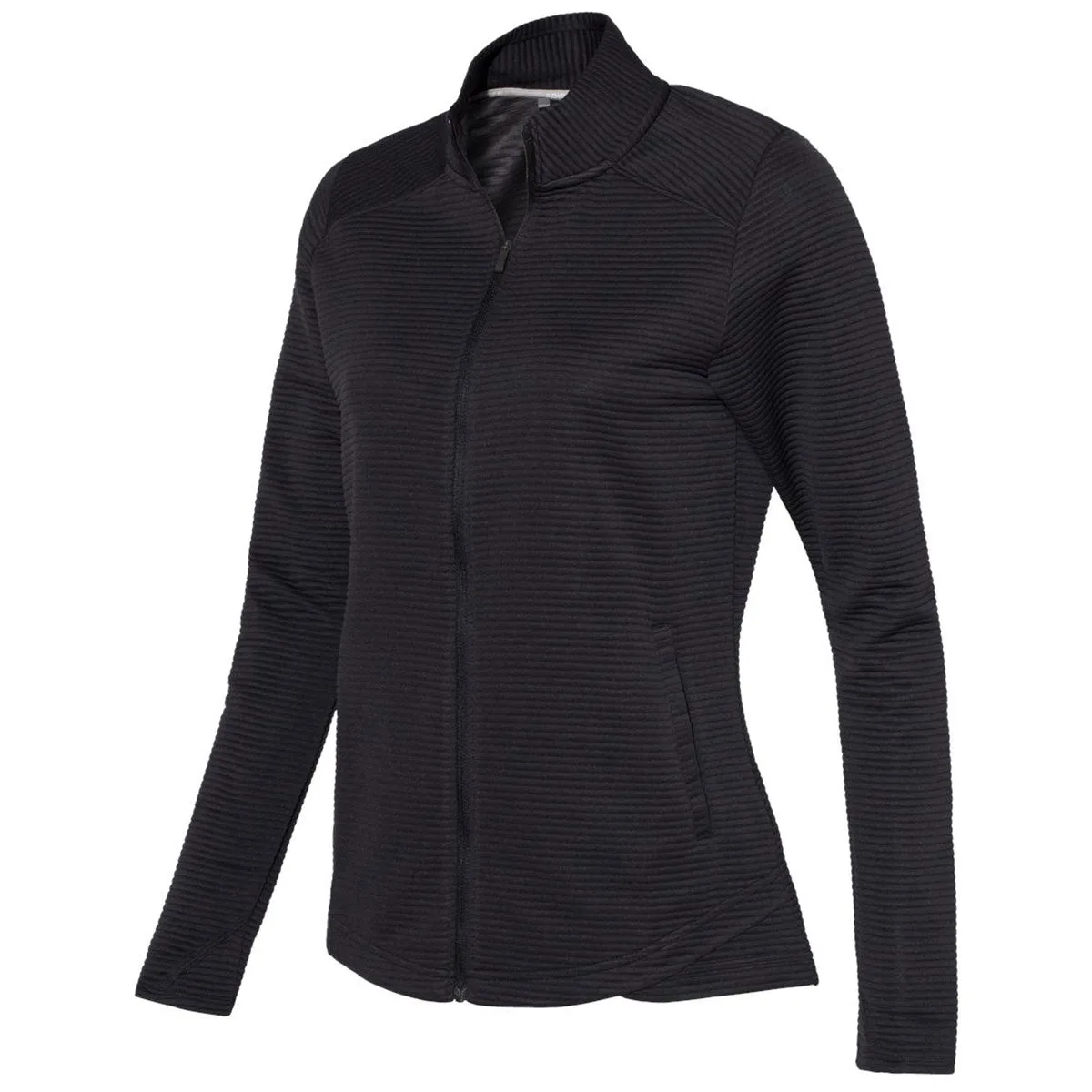 adidas Women's Black Textured Full-Zip Jacket