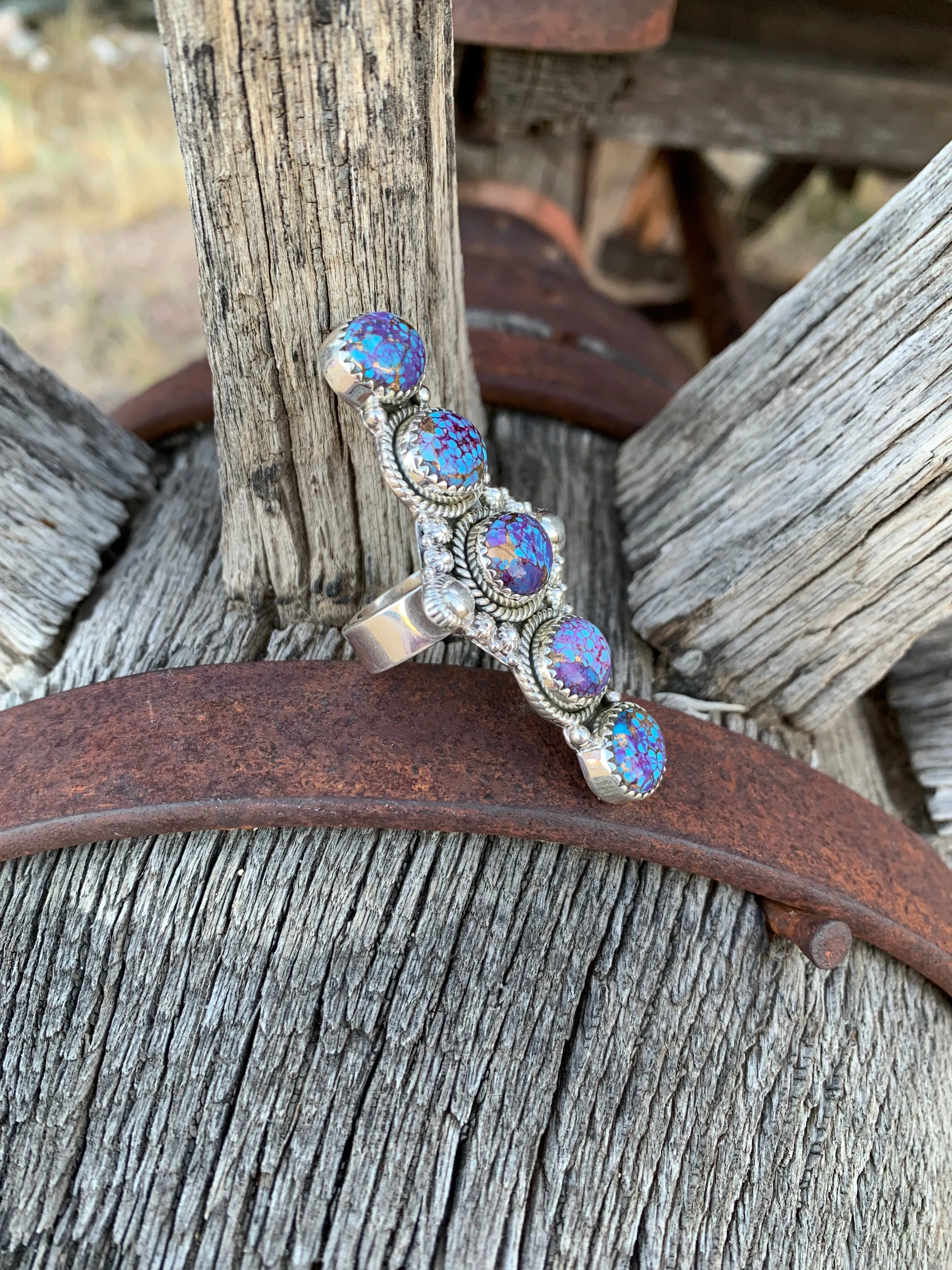 Adjustable Purple Mohave Turquoise ring