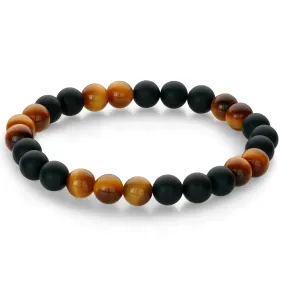 Amari Tiger Eye & Black Onyx Beaded Bracelet