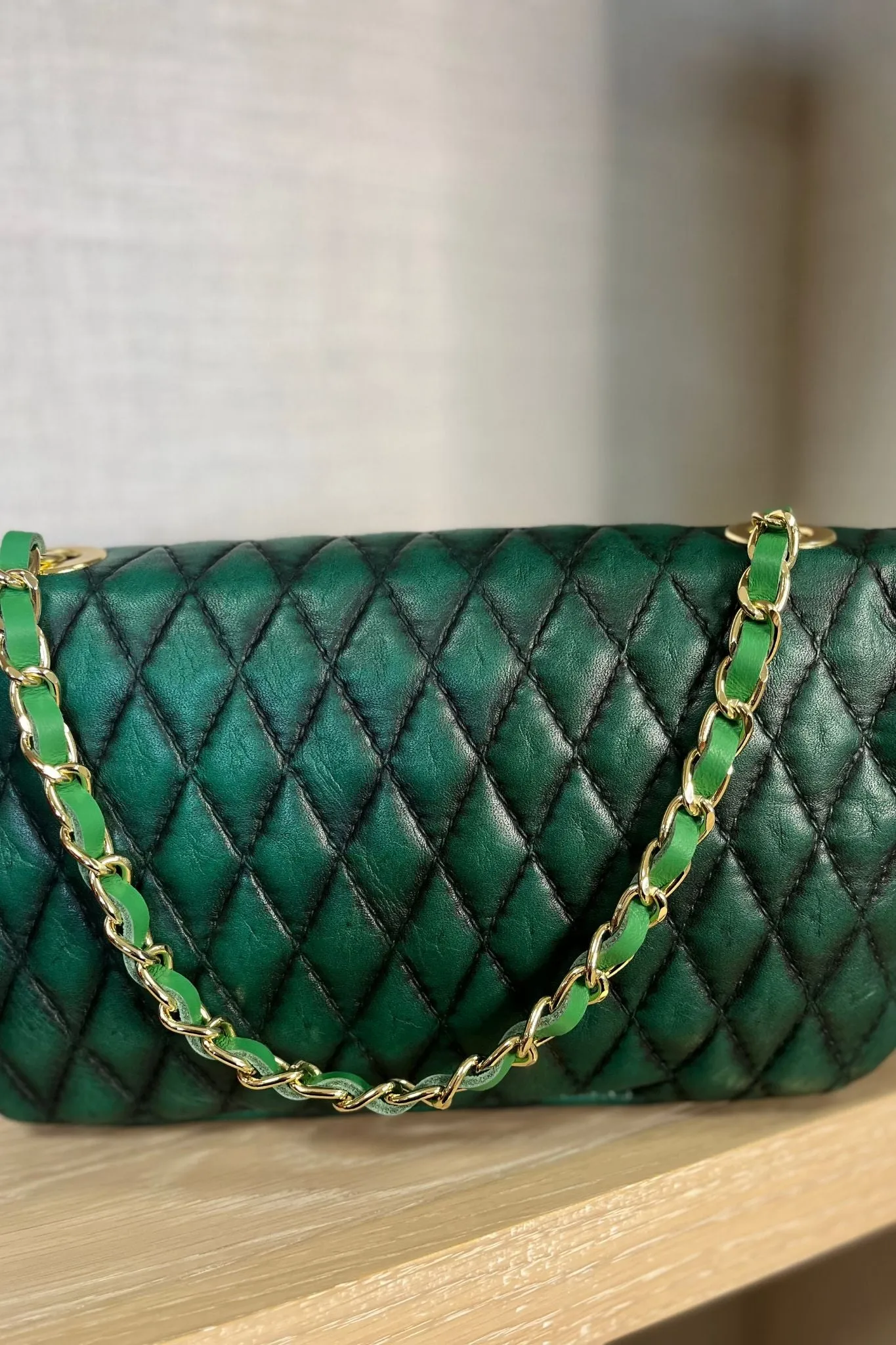 Amber Quilted Bag In Green