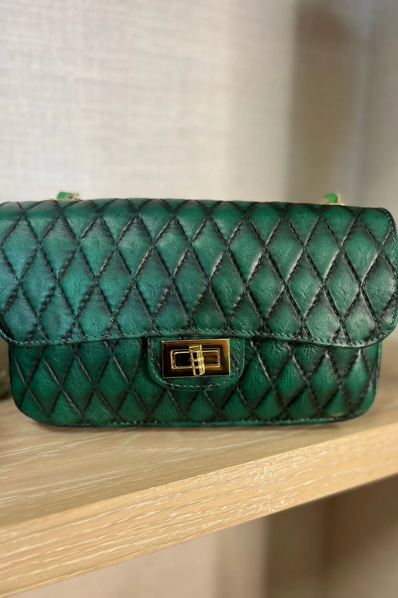 Amber Quilted Bag In Green