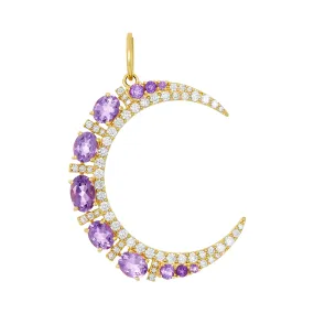 Amethyst Crescent Moon Charm