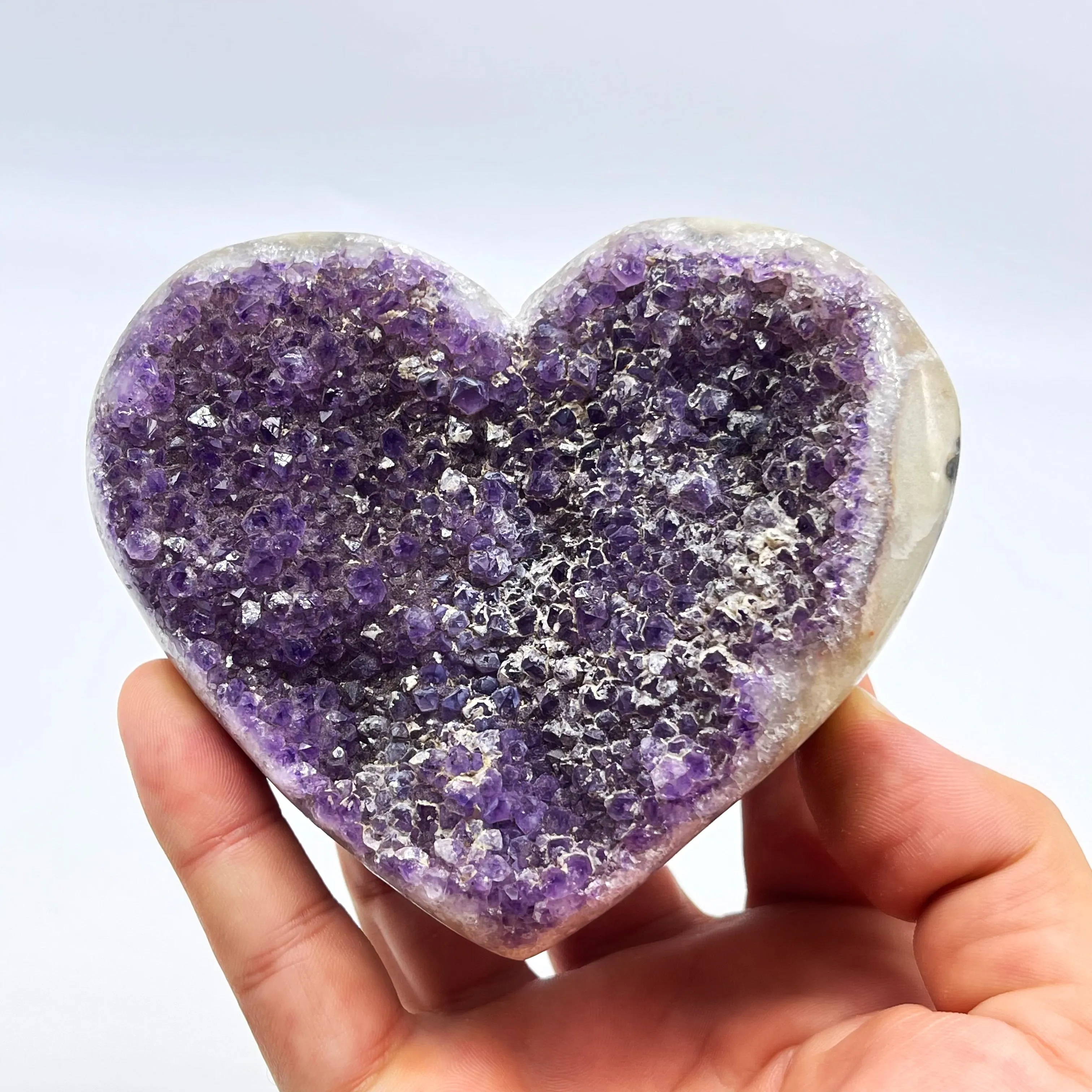 Amethyst Geode Heart (Display Stand Included)