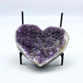 Amethyst Geode Heart (Display Stand Included)