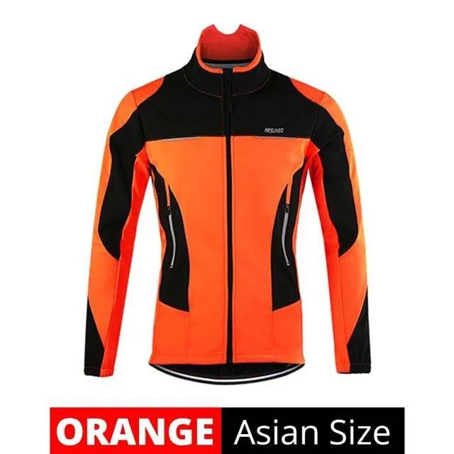 ARSUXEO Fleece Thermal Cycling Jacket Windproof Windbreaker