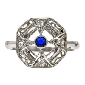 Art Deco Sapphire & Diamond Ring