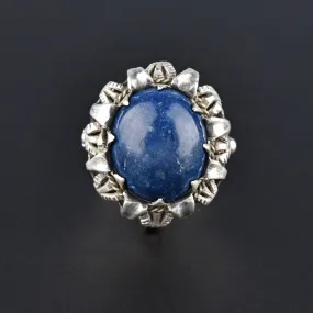 Arts & Crafts Silver Lapis Lazuli Cabochon Ring