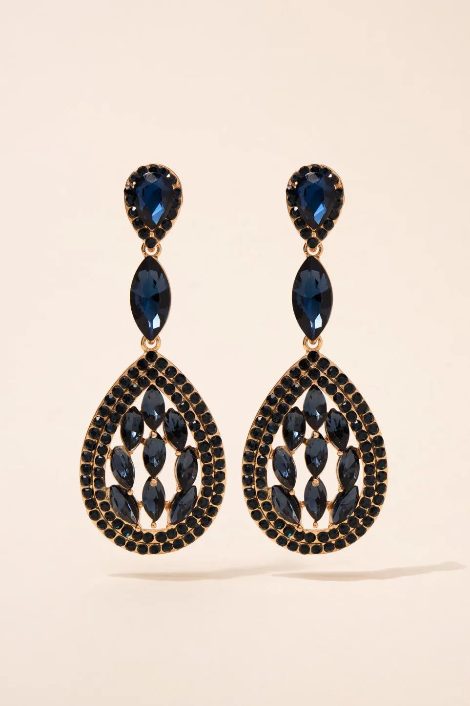 Aura Teardrop Rhinestone Post Earrings