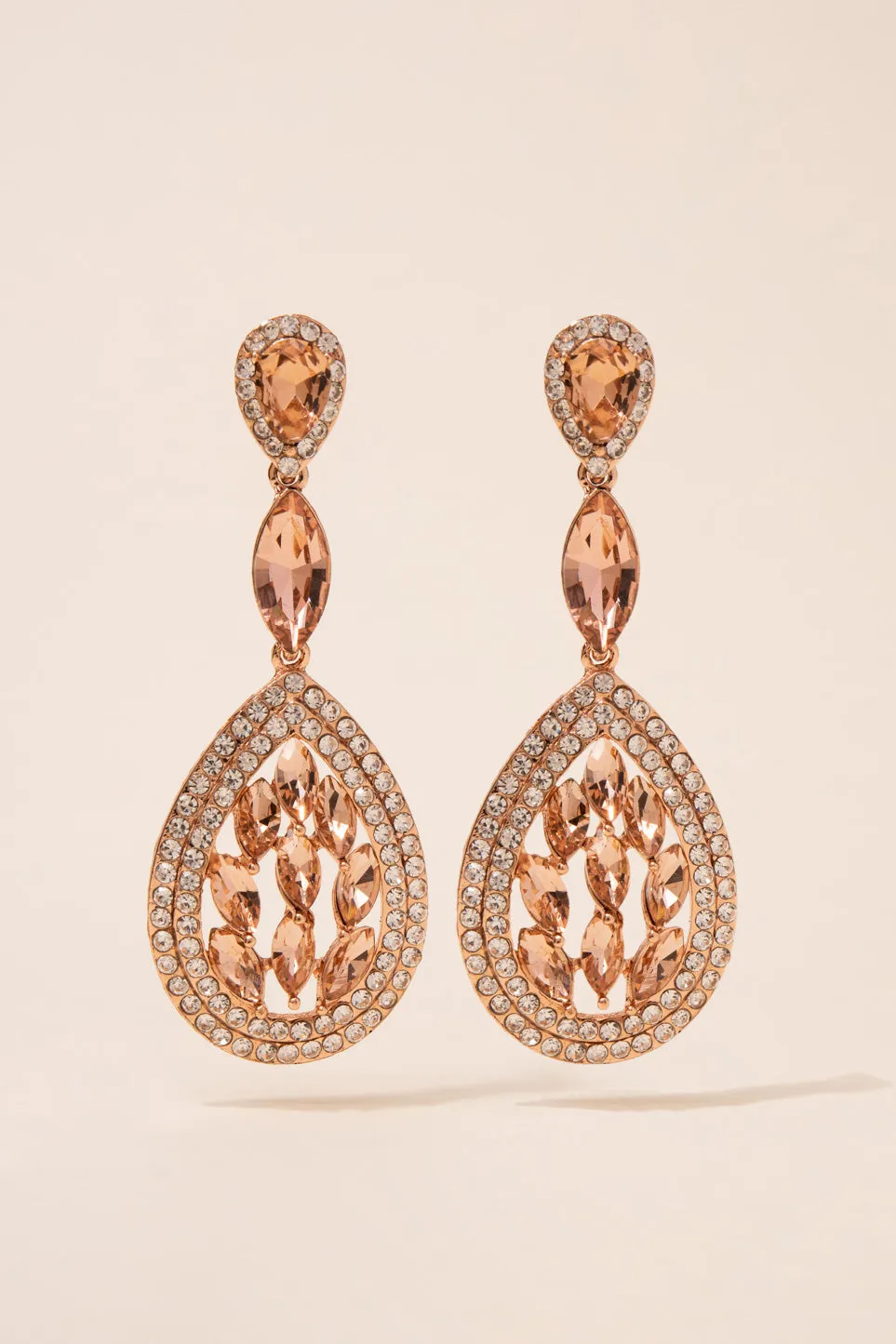 Aura Teardrop Rhinestone Post Earrings