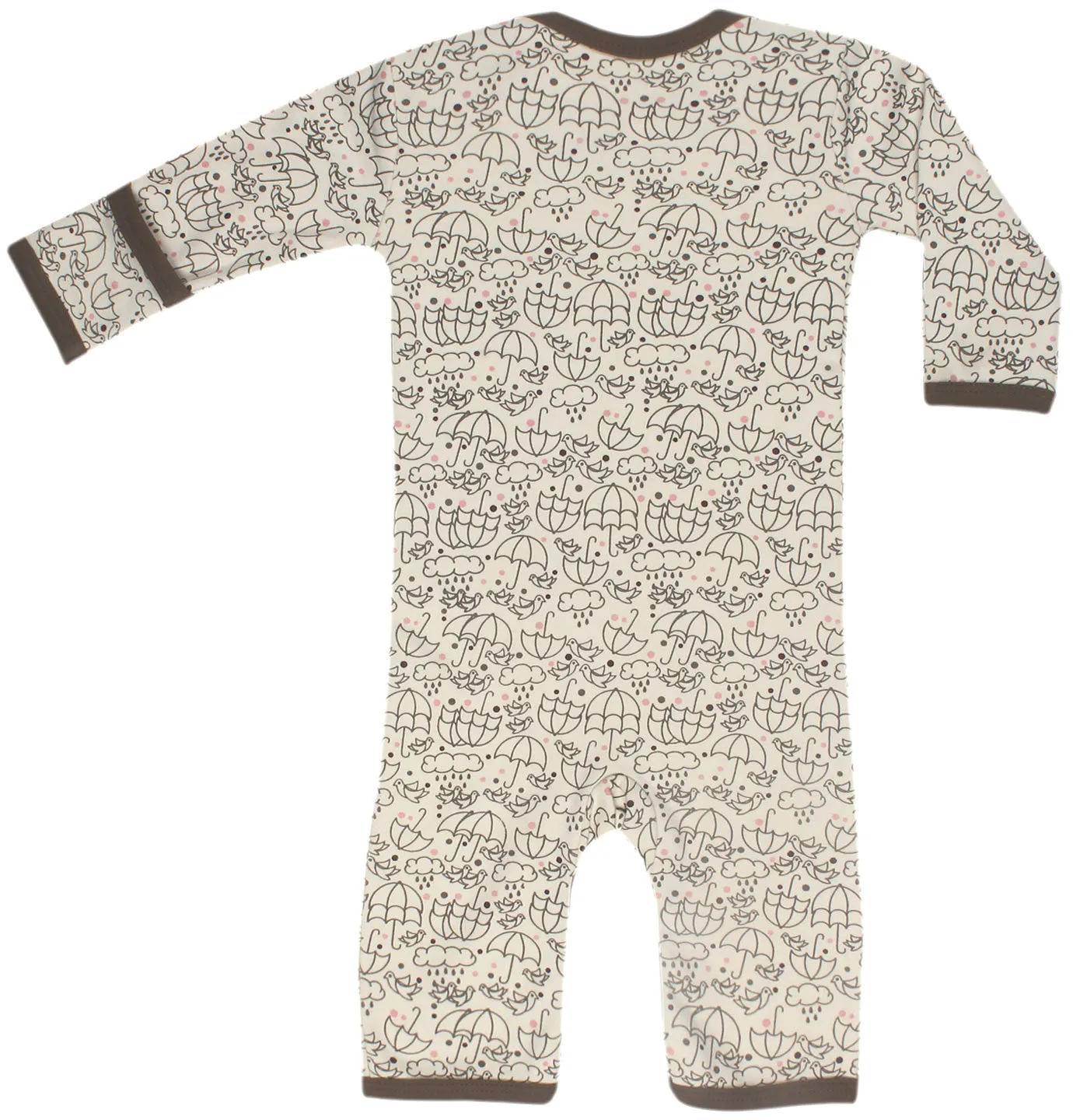 Baby Organic Cotton Long Sleeve Romper Jumpsuit GOTS Certified (Stone)