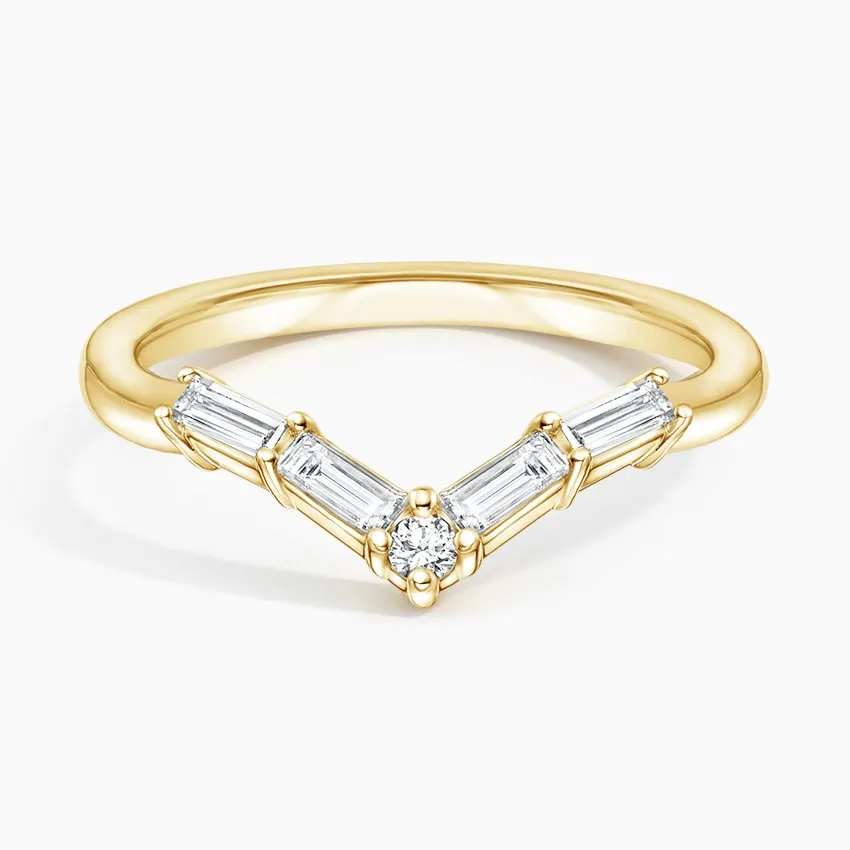 Baguette Contoured Wedding Band Ring - LR80