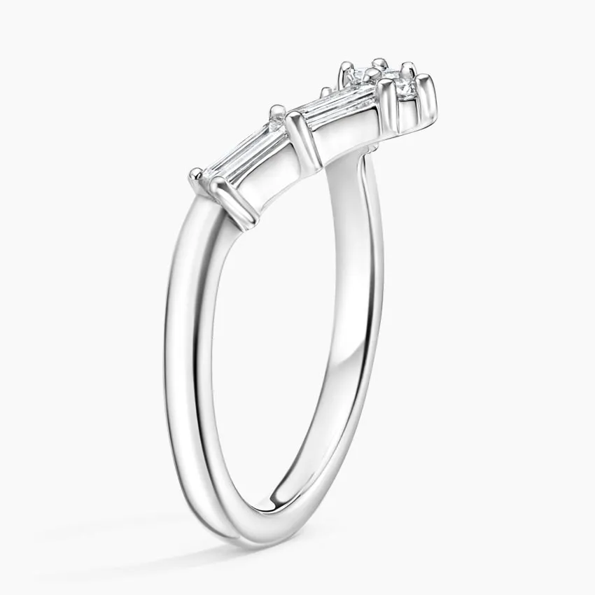 Baguette Contoured Wedding Band Ring - LR80