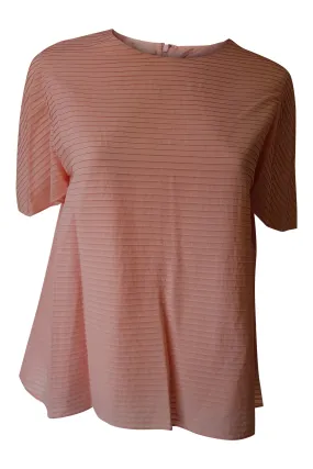 BALENCIAGA Silk Blend Ballet Pink Pin Tuck Top (42)