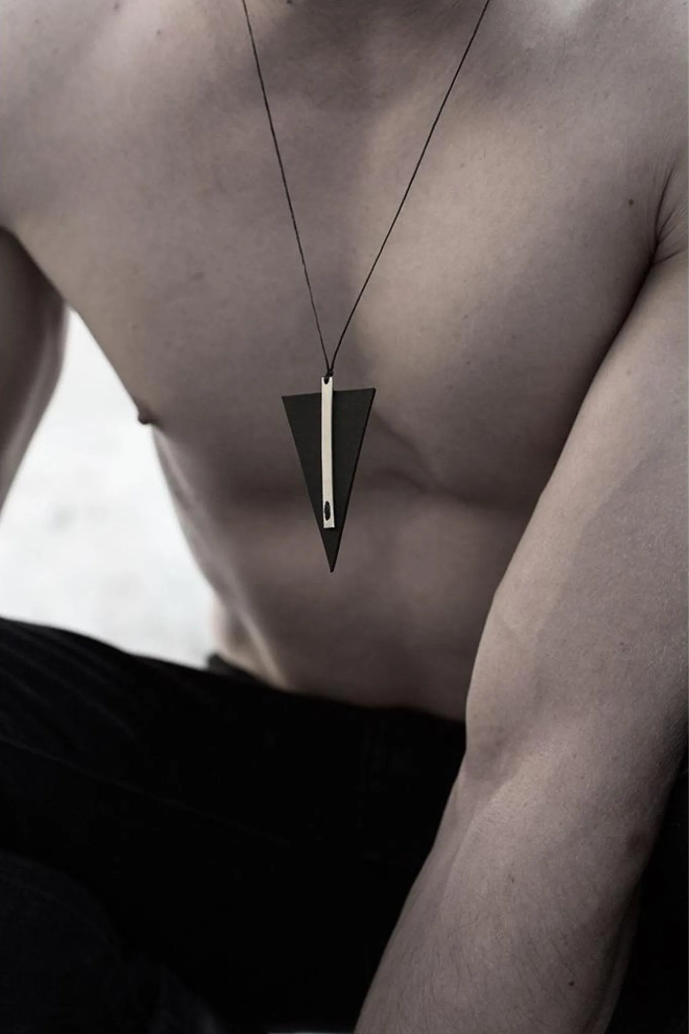 BAR TRNGL MONO Pendant Silver