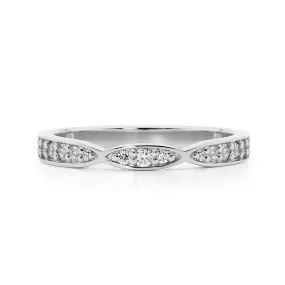 Bead set diamond ring