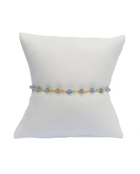 Blue Chalcedony Beaded Bracelet