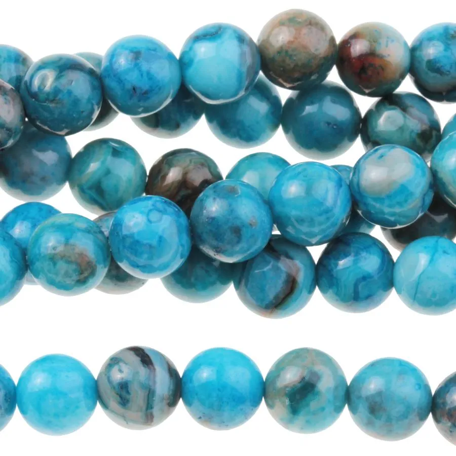 Blue Crazy Lace Agate 6mm Round - 8-Inch