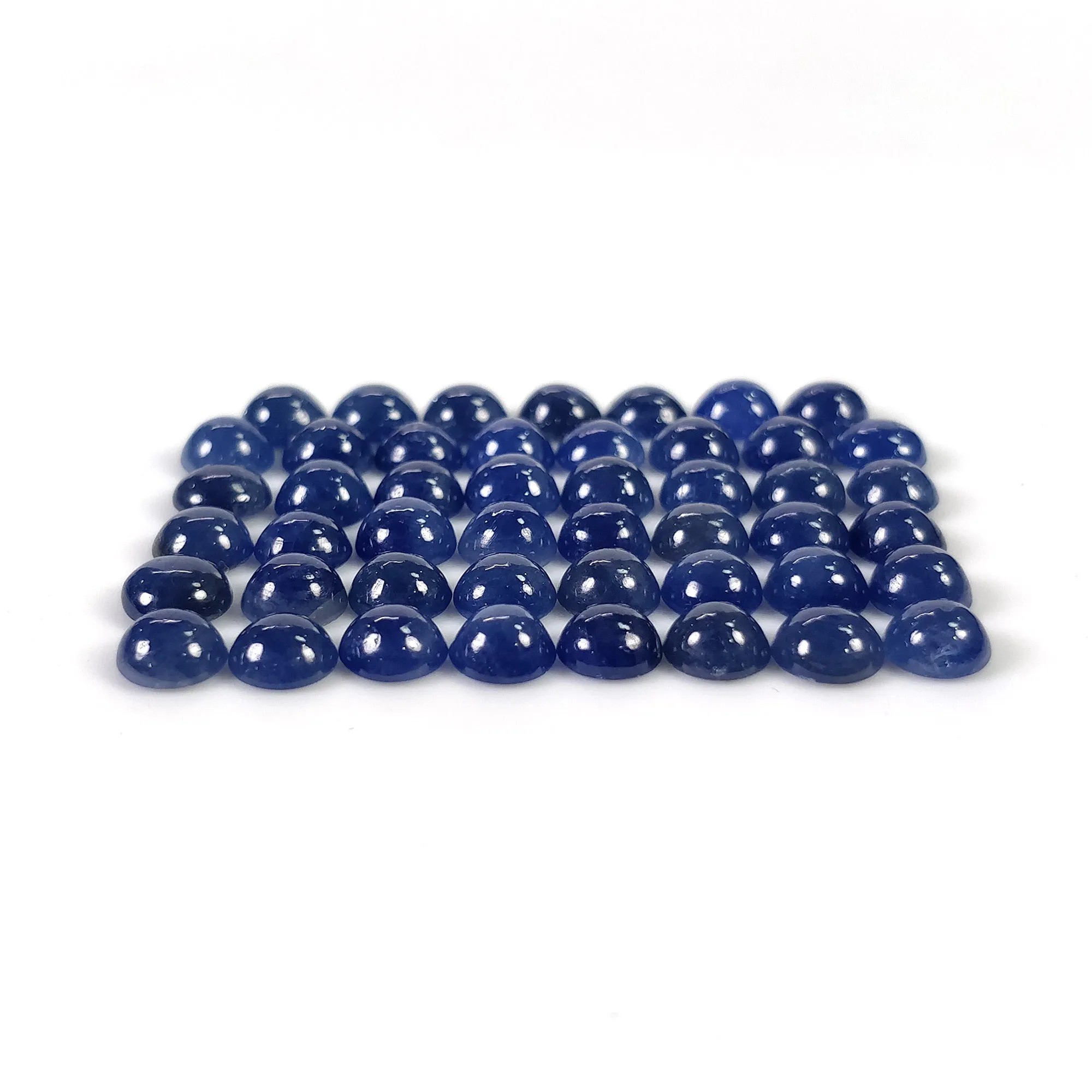 BLUE SAPPHIRE Gemstone Cabochon : 30.50cts Natural Untreated Sapphire Round Shape 5mm 47pcs