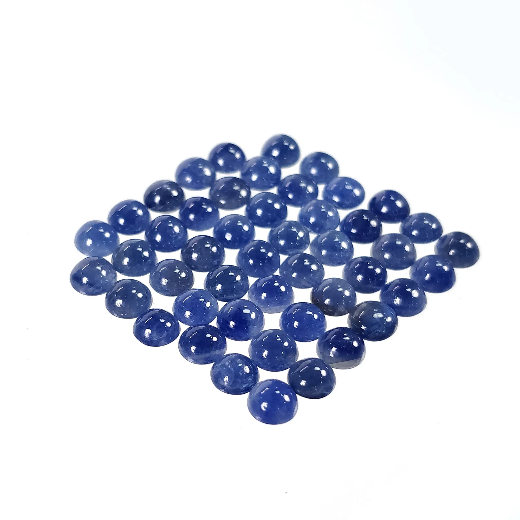 BLUE SAPPHIRE Gemstone Cabochon : 30.50cts Natural Untreated Sapphire Round Shape 5mm 47pcs