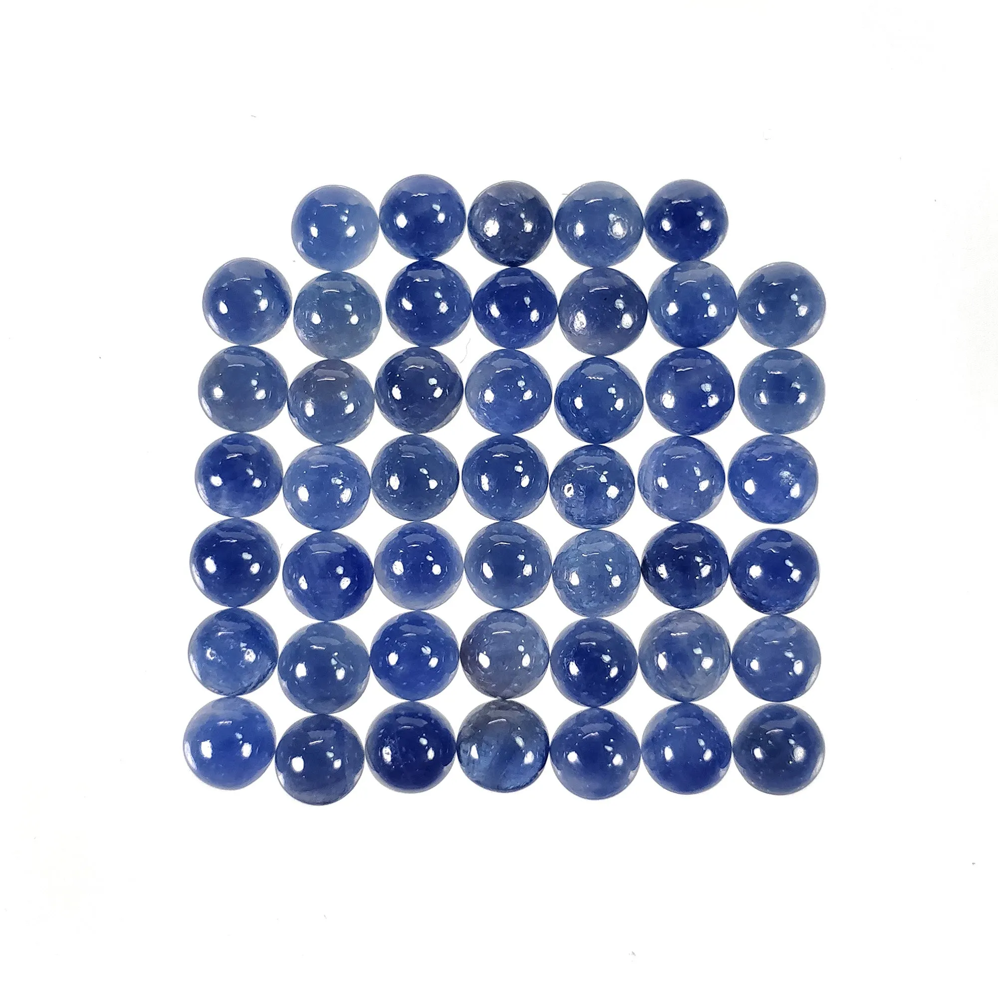 BLUE SAPPHIRE Gemstone Cabochon : 30.50cts Natural Untreated Sapphire Round Shape 5mm 47pcs