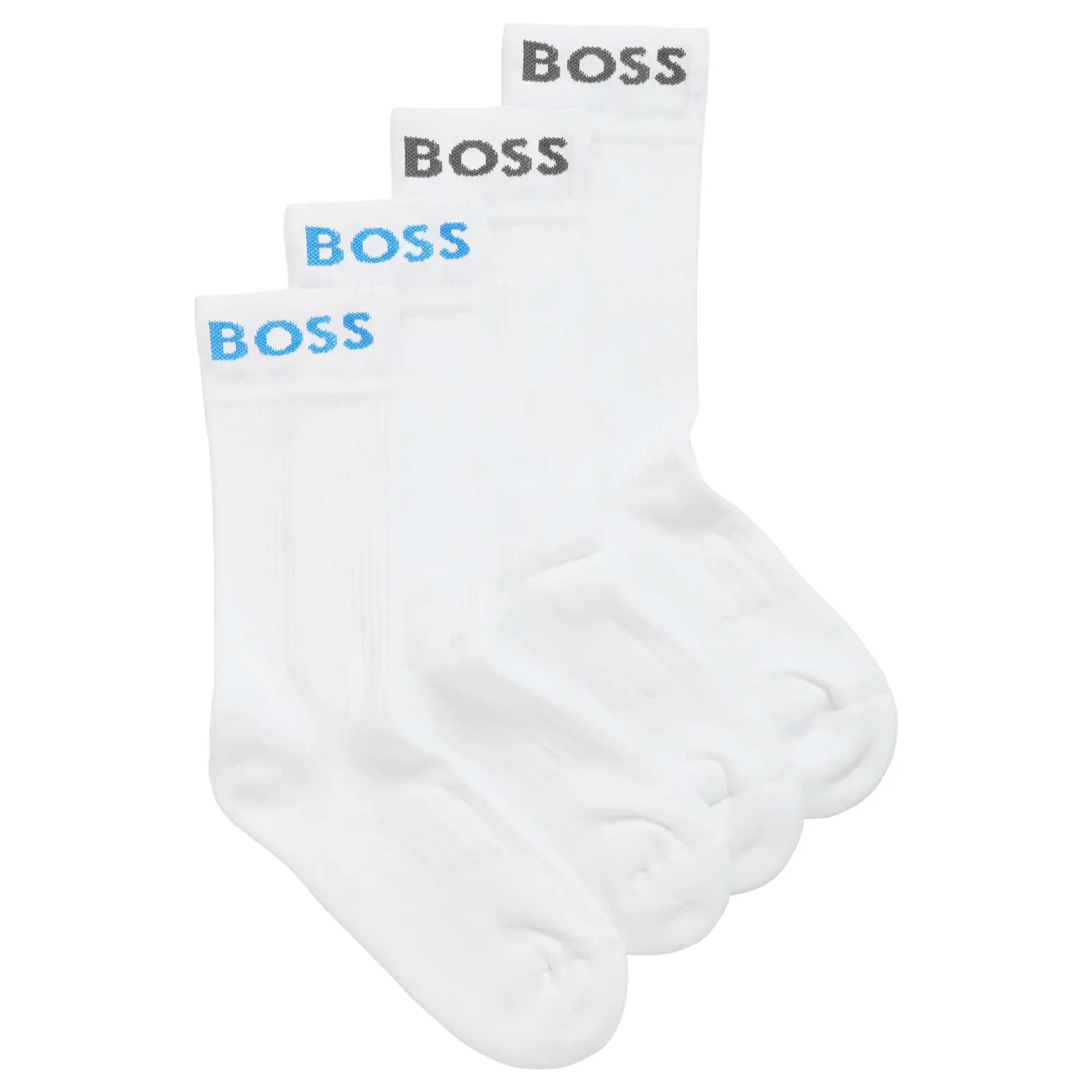 Boss 2 Pack RS Sport Socks - White/Electric Blue/Grey