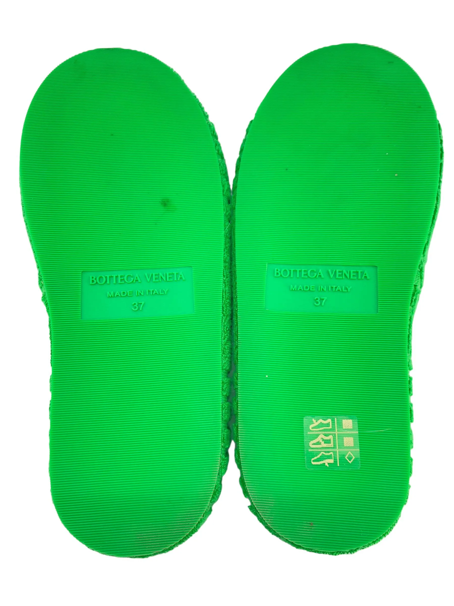 Bottega Veneta Resort Sponge Slide in Green Cotton Size 7