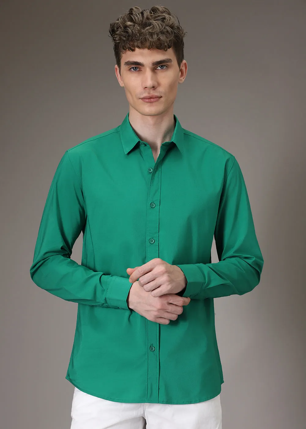 Bright Green Cotton Shirt