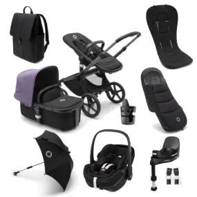 Bugaboo Fox 5, Pebble 360 PRO Ultimate Travel System - Graphite/Midnight Black/Astro Purple