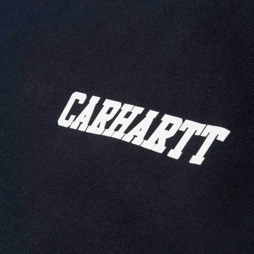 Carhartt S/S College Script T-Shirt - Dark Navy / White