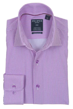 'Christopher Lena' Men's WR Performance Sport Button Down - Purple Check