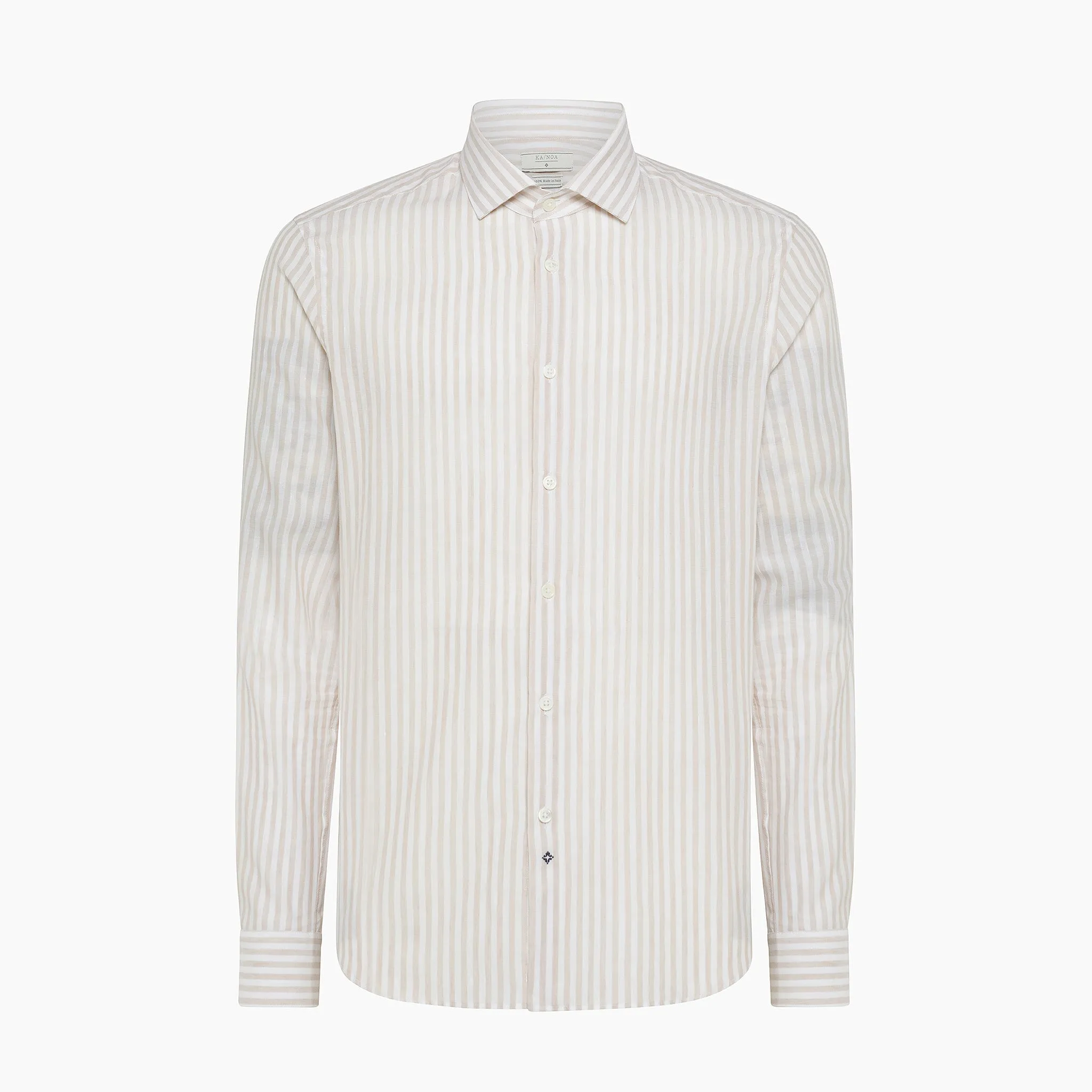 Clamenc shirt Stripe Voile Cotton Linen