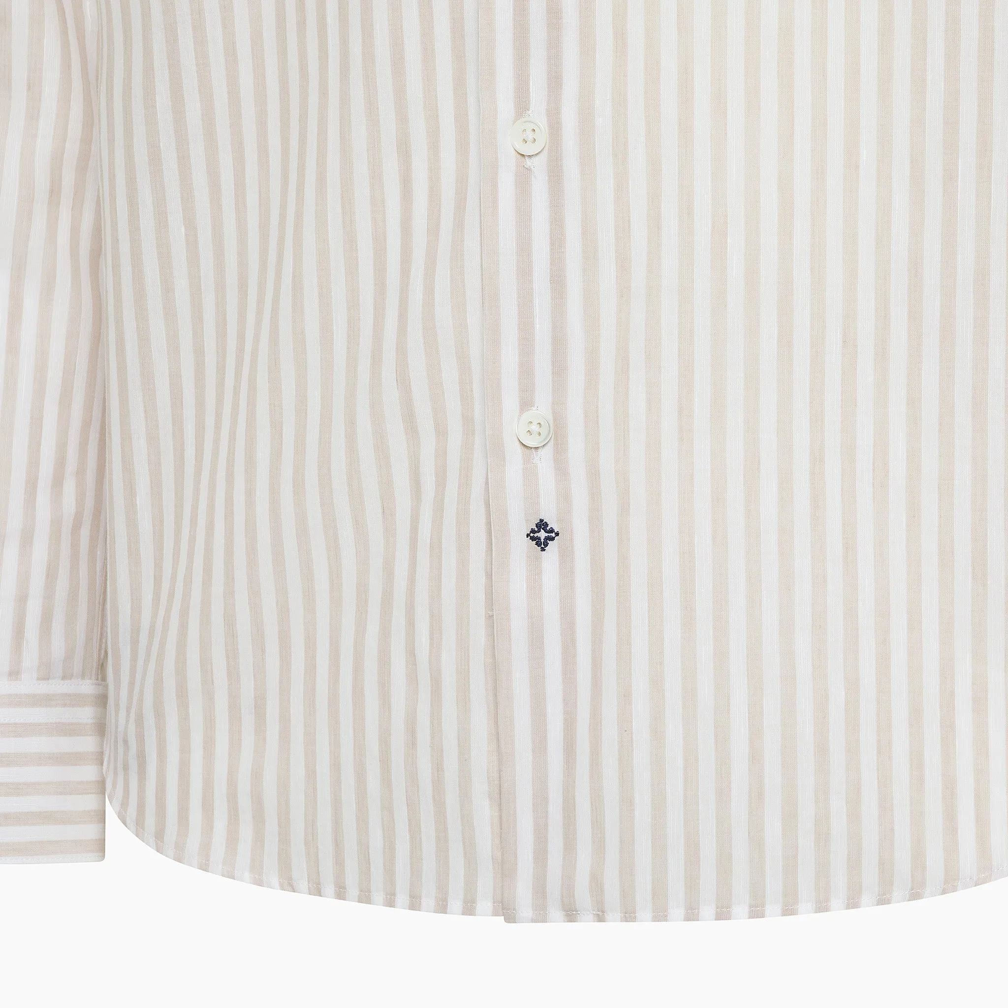 Clamenc shirt Stripe Voile Cotton Linen