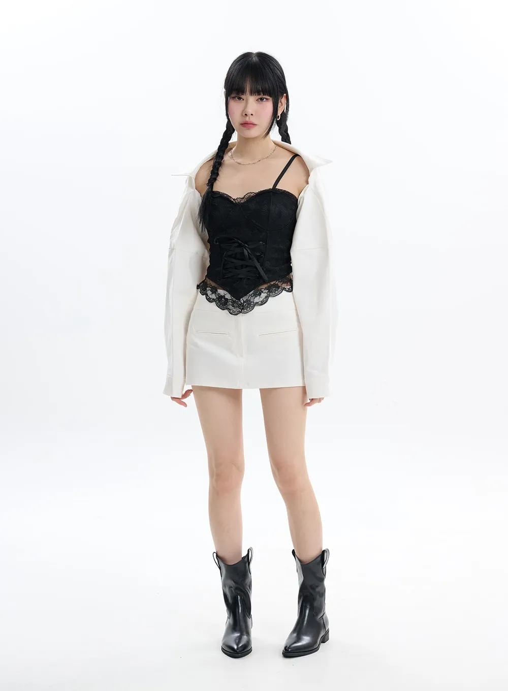 Collar Cropped Bolero IF413