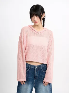 Cozy Hollow Out Cropped Hoodie CM415