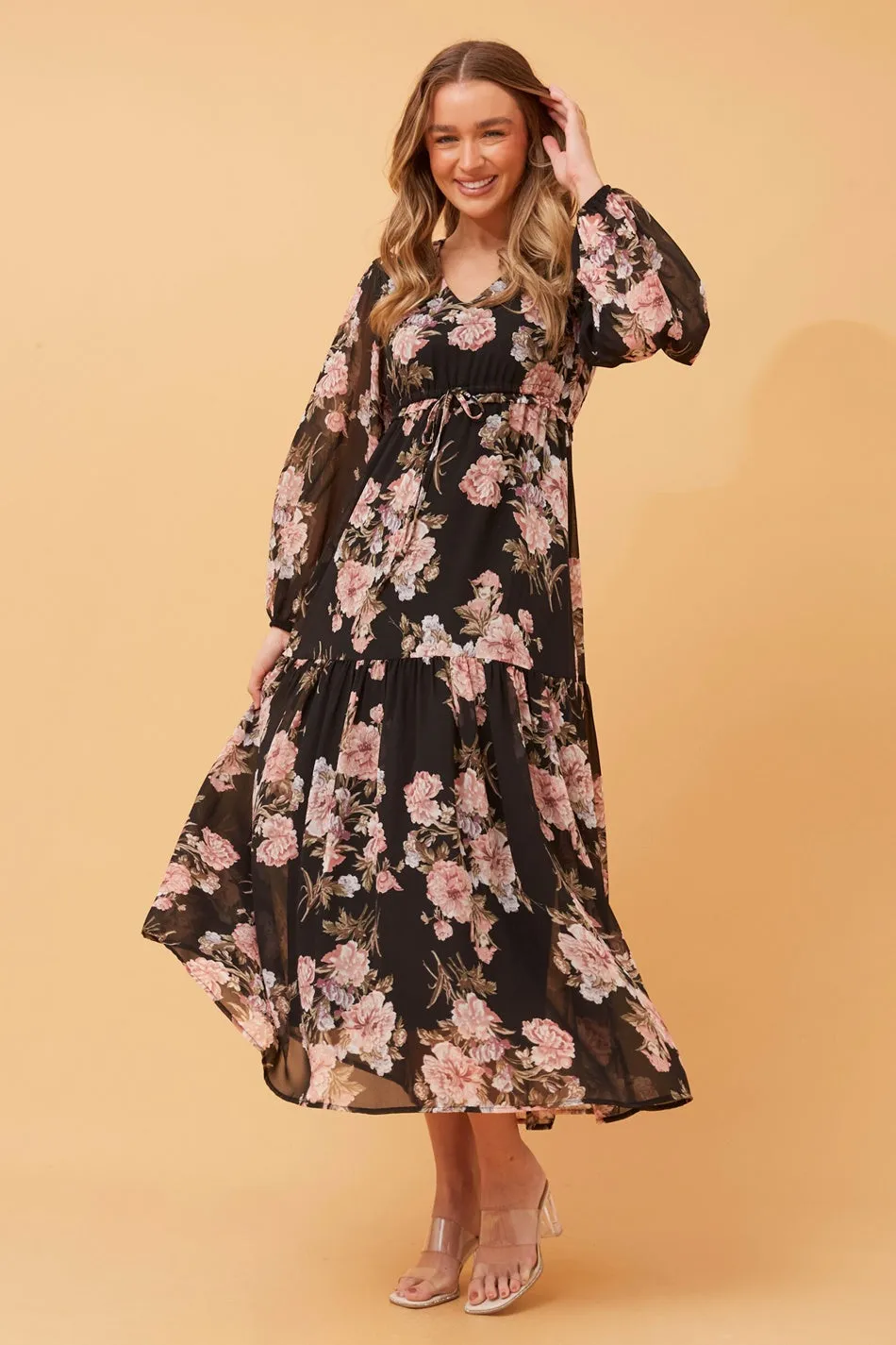 CRYSTELLE FLORAL MAXI DRESS