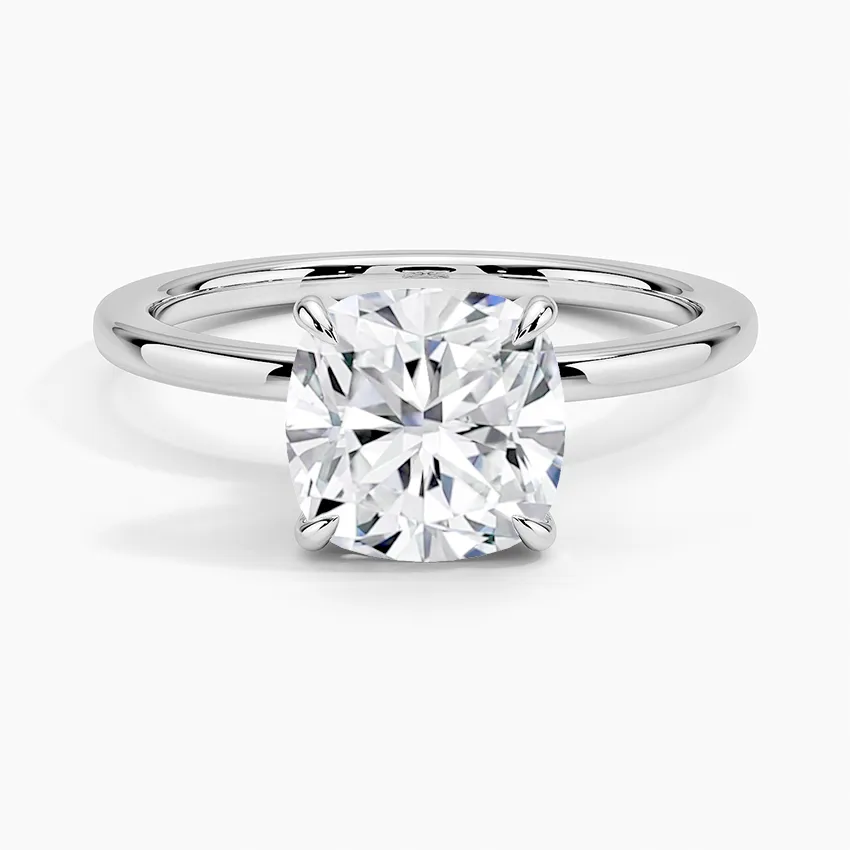 Cushion Secret Halo Diamond Engagement Ring [Setting Only] - EC105C