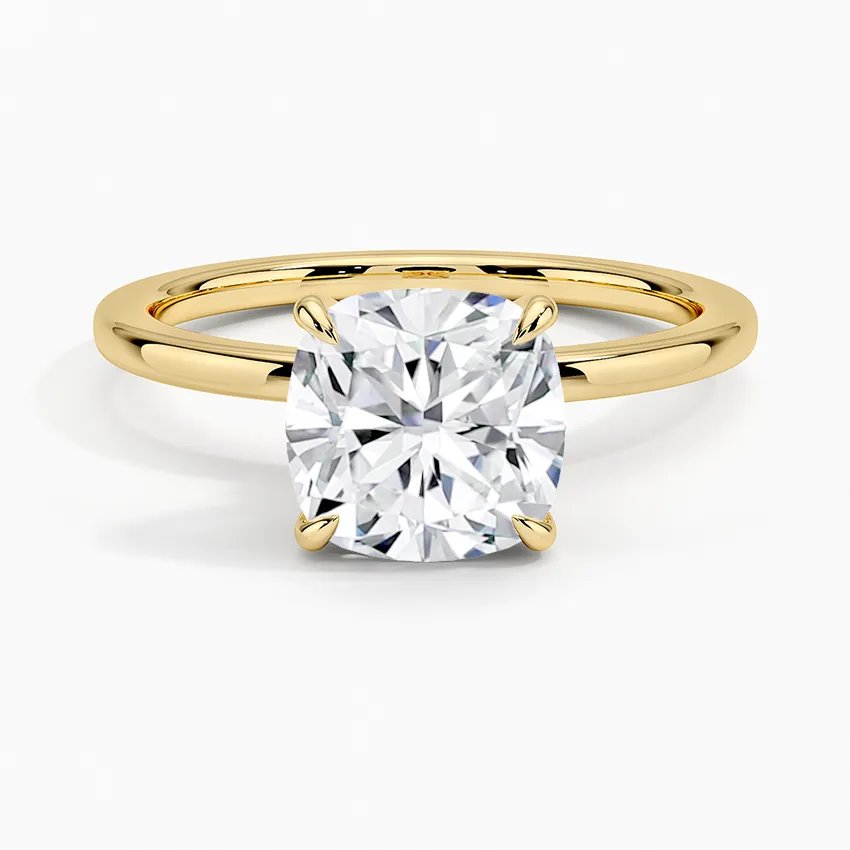 Cushion Secret Halo Diamond Engagement Ring [Setting Only] - EC105C