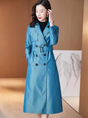 Custom Size Double Breasted Buckle Belt Trench Coat