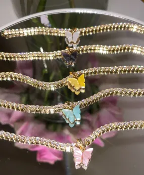 Dainty Butterfly Tennis Chain