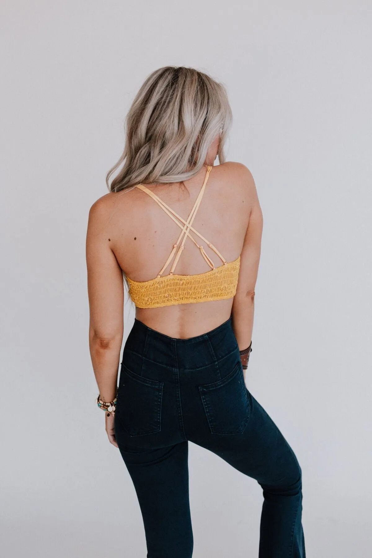 Dainty Daisy Crochet Bralette - Yellow