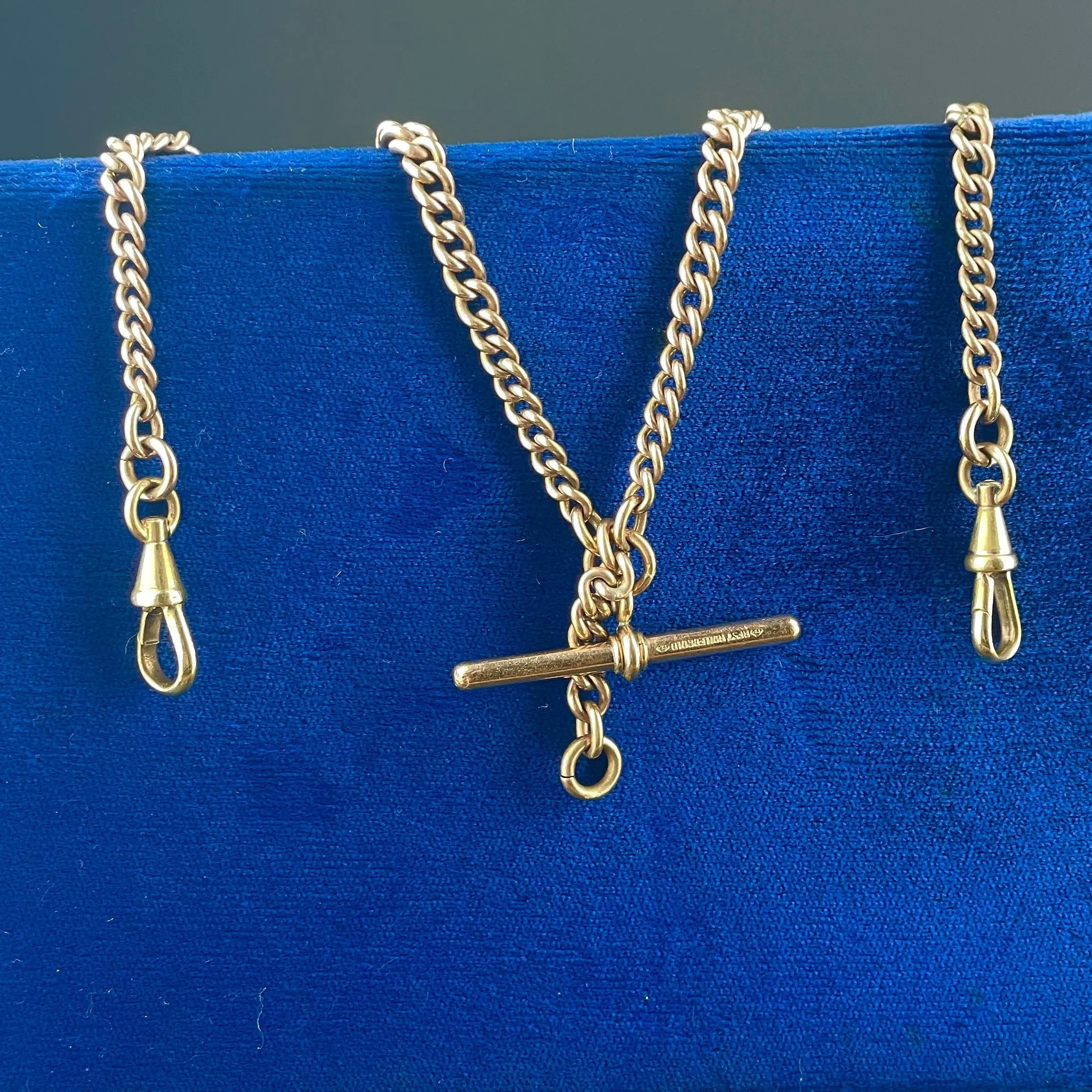 Edwardian Rolled Gold Pocket Watch Chain Necklace