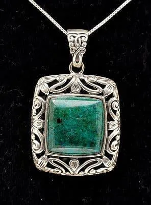 Eilat Stone Set Pendant in 925 Sterling Silver