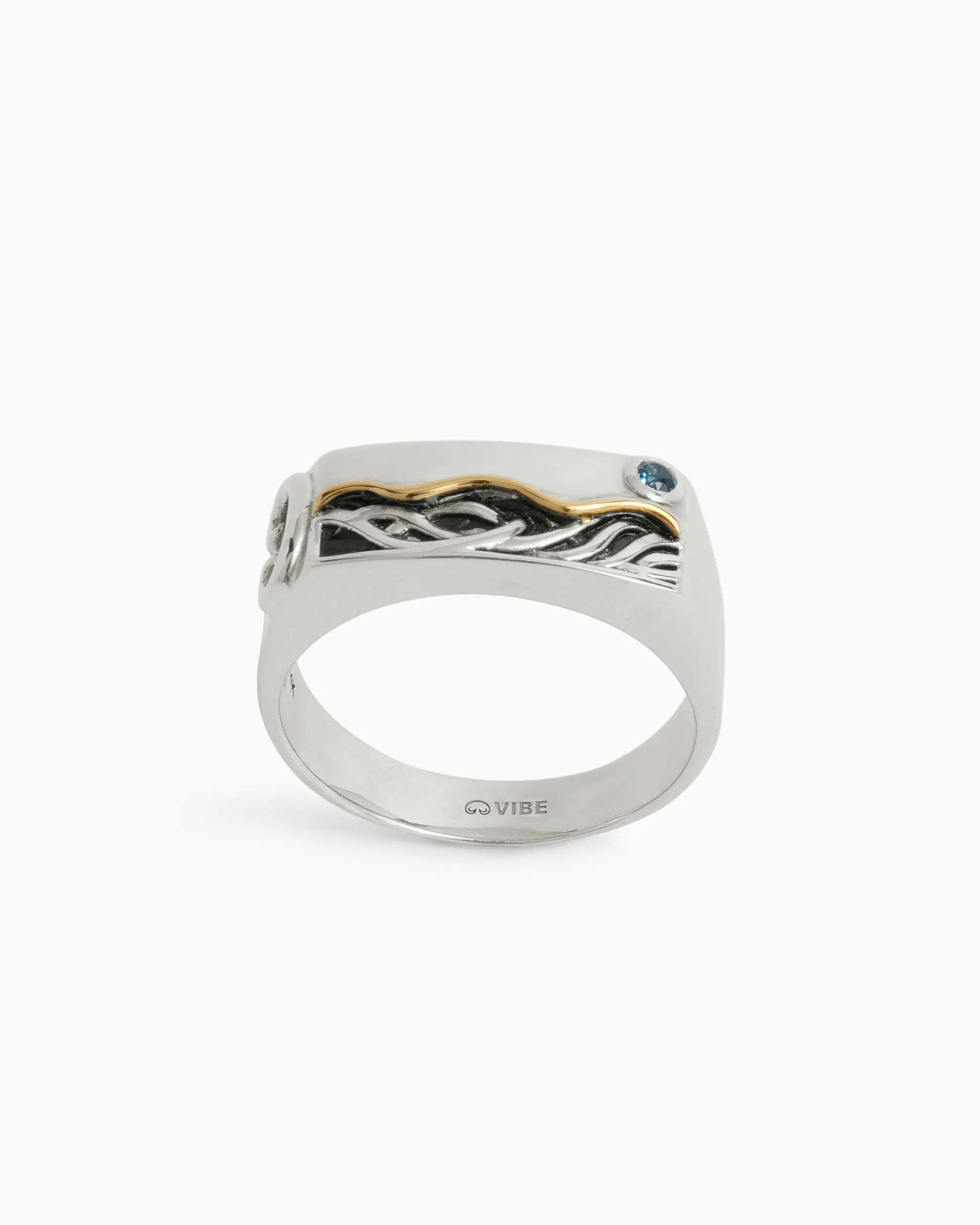 Flattop Rope Ring with Stone