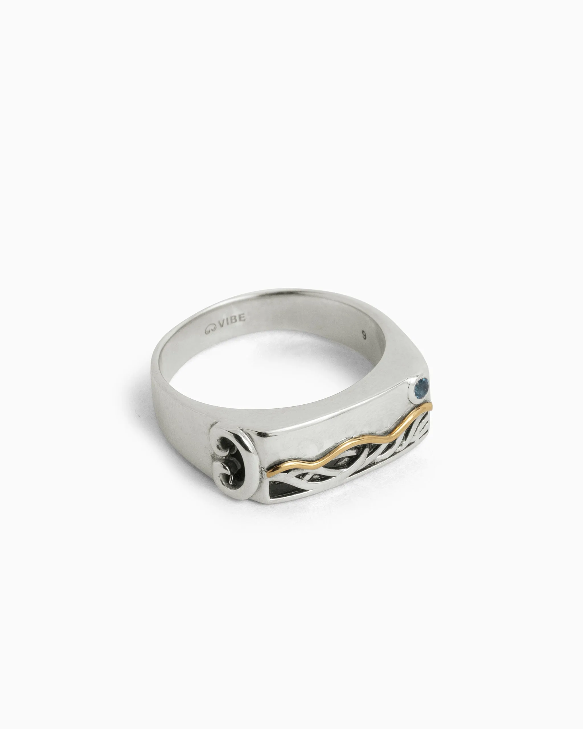 Flattop Rope Ring with Stone