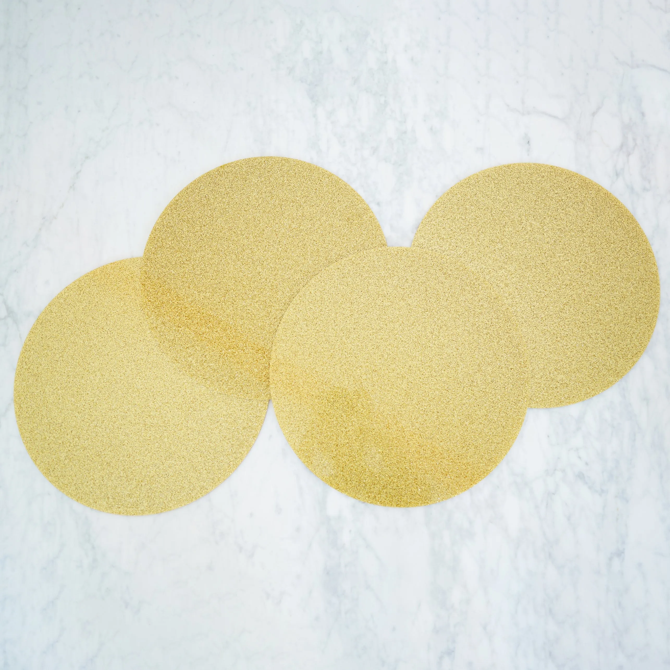 GOLD GLITTER LUNA ROUND SET OF 4 PLACEMATS