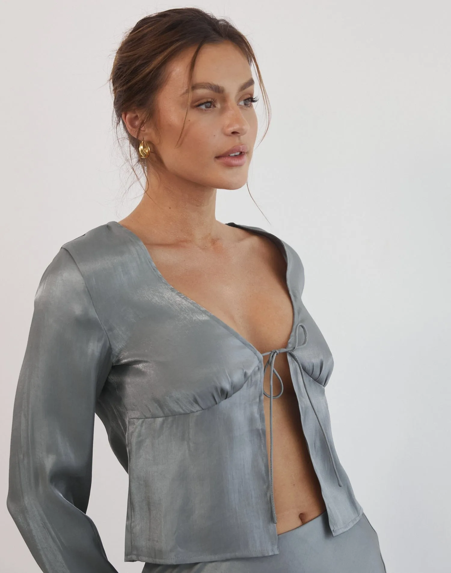 Hannelle Long Sleeve Top (Grey)